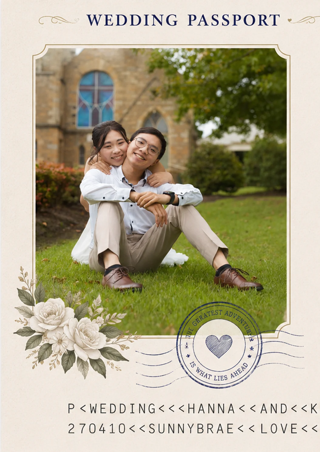 Hanna and Kenny passport photo page