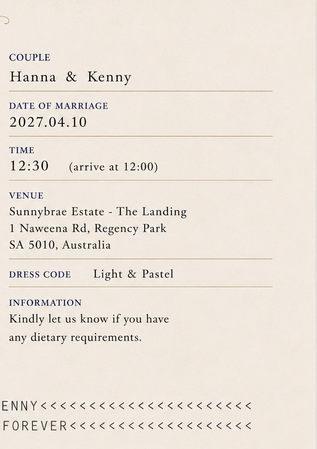 Wedding day schedule